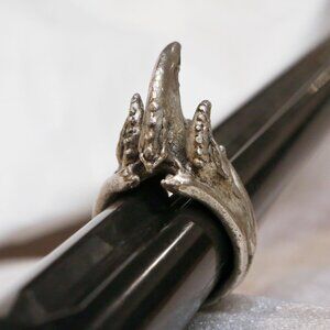 Axel R Stocks Pewter/Silver Triple Claw Ring - 12